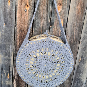 Rumpukassi, virkattu, harmaa, m-koko (varasto)