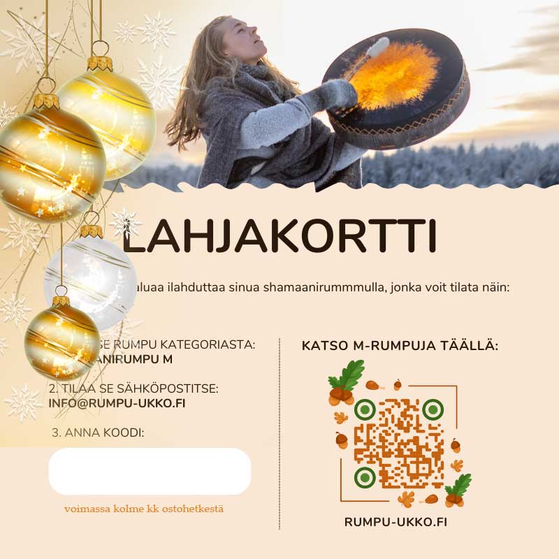 esimerkki-kuva-joulu-2025- Lahjakortti - Shamaanirumpu M-kokoinen, sis. postikulut - Image 1
