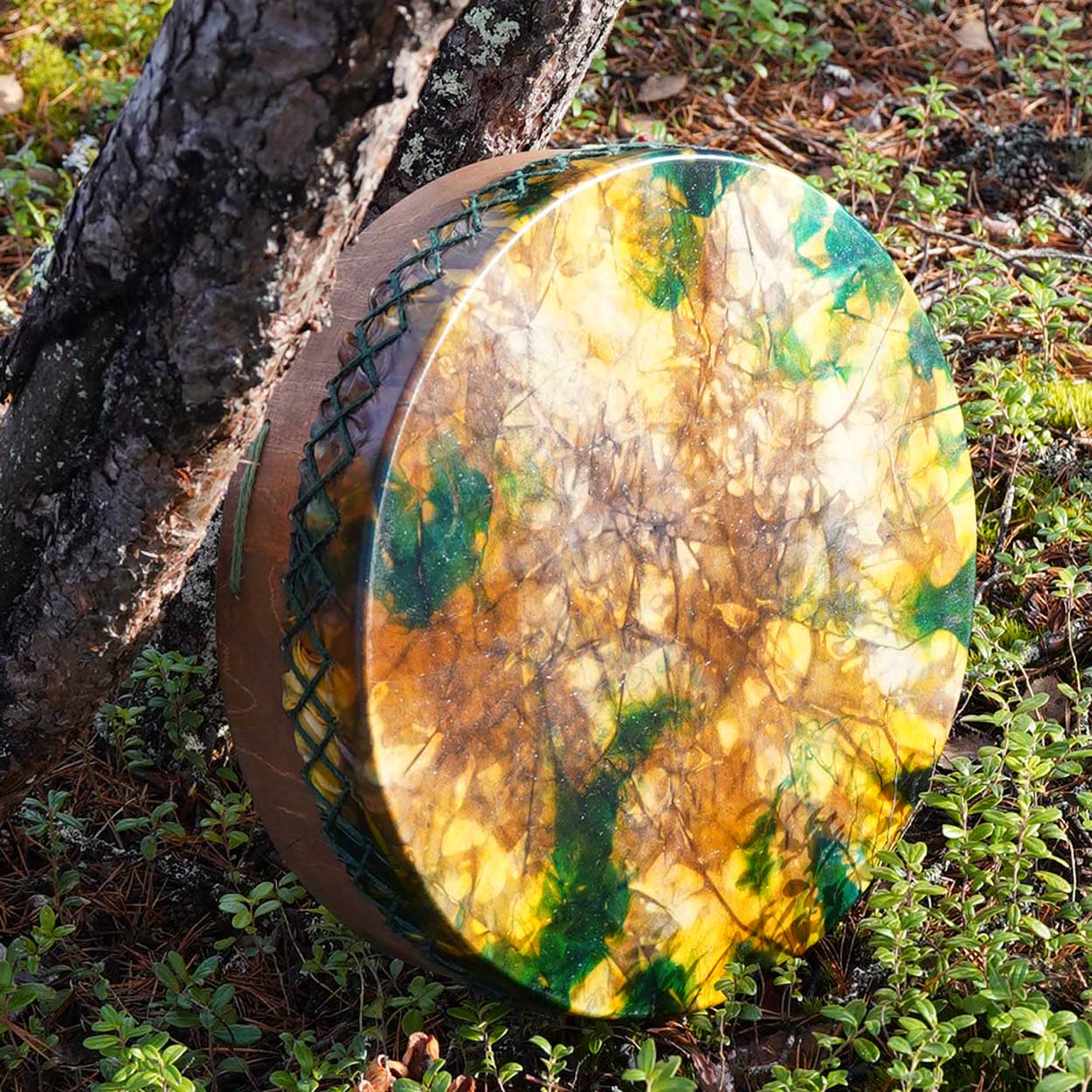 ceremonial-drum-shamandrum-rituaalirumpu-2674 Shaman Drum Autumn Leaves 2674 - Image 1